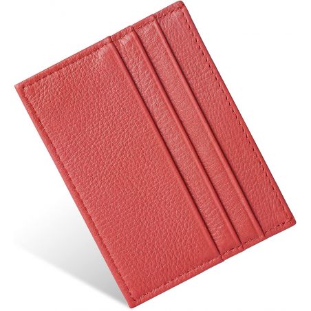 Porte-Cartes en Cuir Homme ou femme Rouge