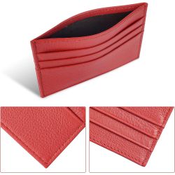 Porte-Cartes en Cuir Homme ou femme Rouge
