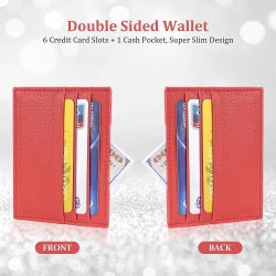 Porte-Cartes en Cuir Homme ou femme Rouge