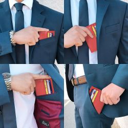 Porte-Cartes en Cuir Homme ou femme Rouge