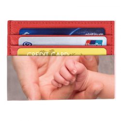 Porte-Cartes en Cuir Homme ou femme Rouge