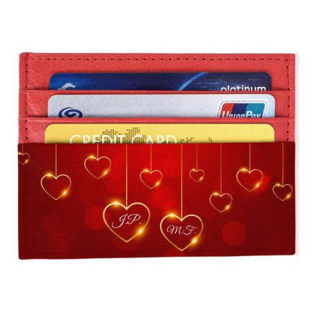 Porte-Cartes en Cuir Homme ou femme Rouge