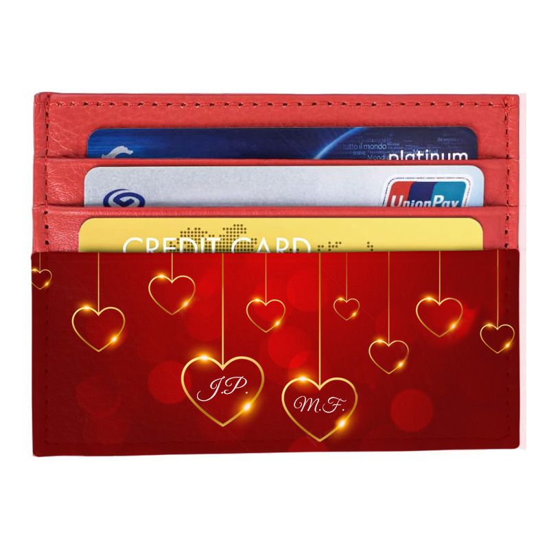 Porte-Cartes en Cuir Homme ou femme Rouge