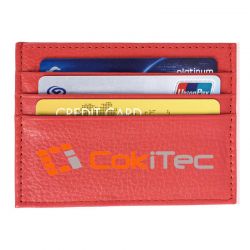 Porte-Cartes en Cuir Homme ou femme Rouge