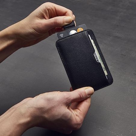 Porte carte avec protection RFID, en cuir italienne personnalisable cognac