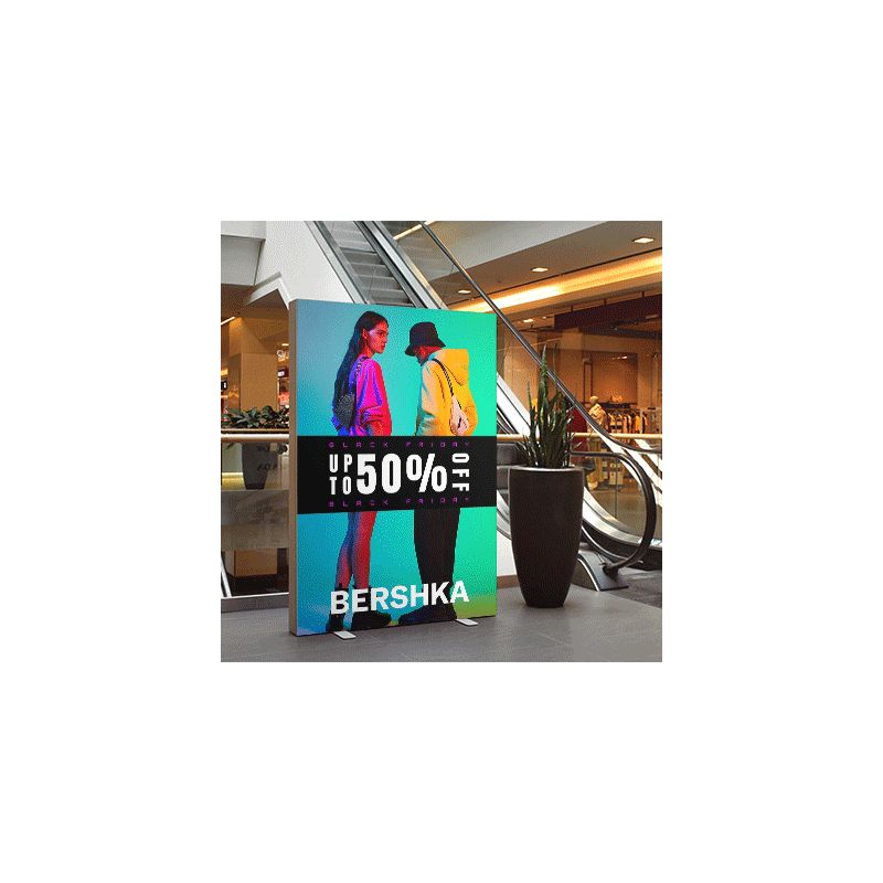 Totem Publicitaire Tissu Lumineux LED Double Face 85 X 200 cm M1 Personnalisé