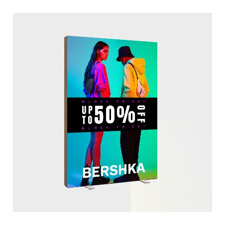 Totem Publicitaire Tissu Lumineux LED Double Face 85 X 200 cm M1 Personnalisé