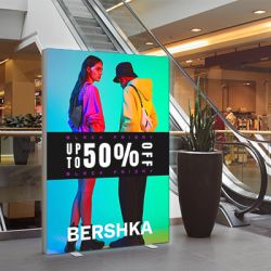 Totem Publicitaire Tissu Lumineux LED Double Face 800 X 300 cm M1 Personnalisé