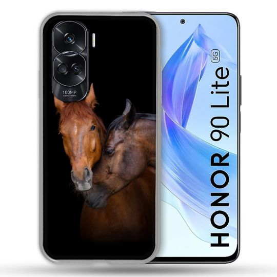 Coque Renforcée Pour Honor 90 Lite 5G Animal Cheval Marron