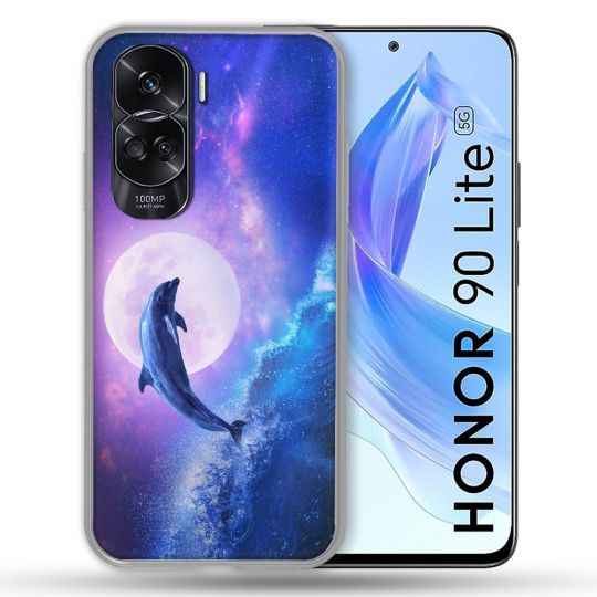 Coque Renforcée Pour Honor 90 Lite 5G Animal Dauphin Vague