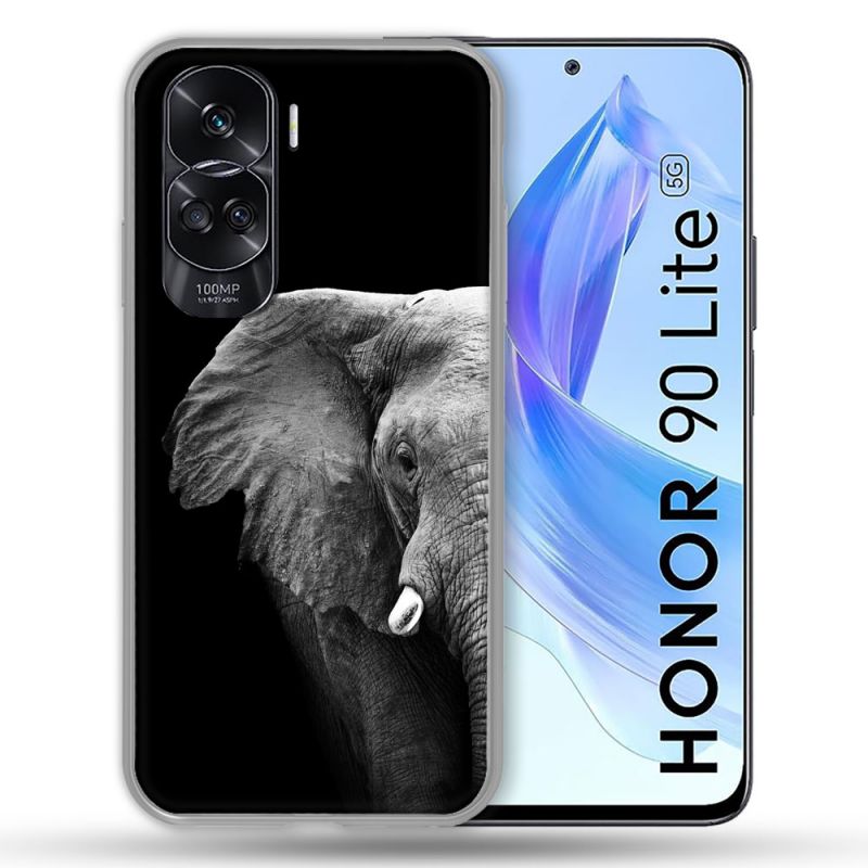 Coque Renforcée Pour Honor 90 Lite 5G Animal Elephant Noir