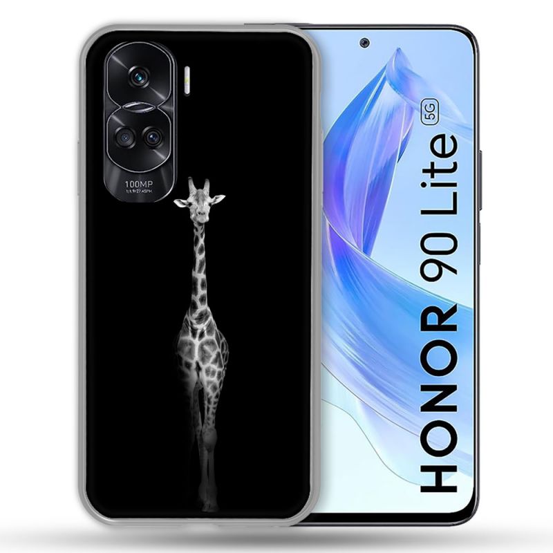 Coque Renforcée Pour Honor 90 Lite 5G Animal Girafe Noire