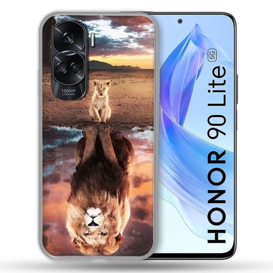 Coque Renforcée Pour Honor 90 Lite 5G Animal Lion Reflet