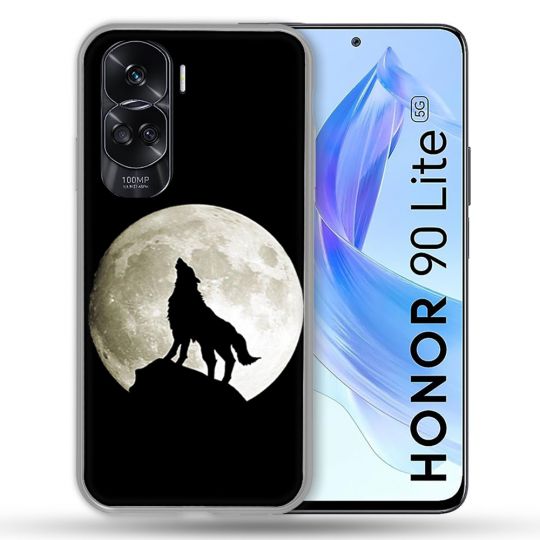 Coque Renforcée Pour Honor 90 Lite 5G Animal Loup Noir
