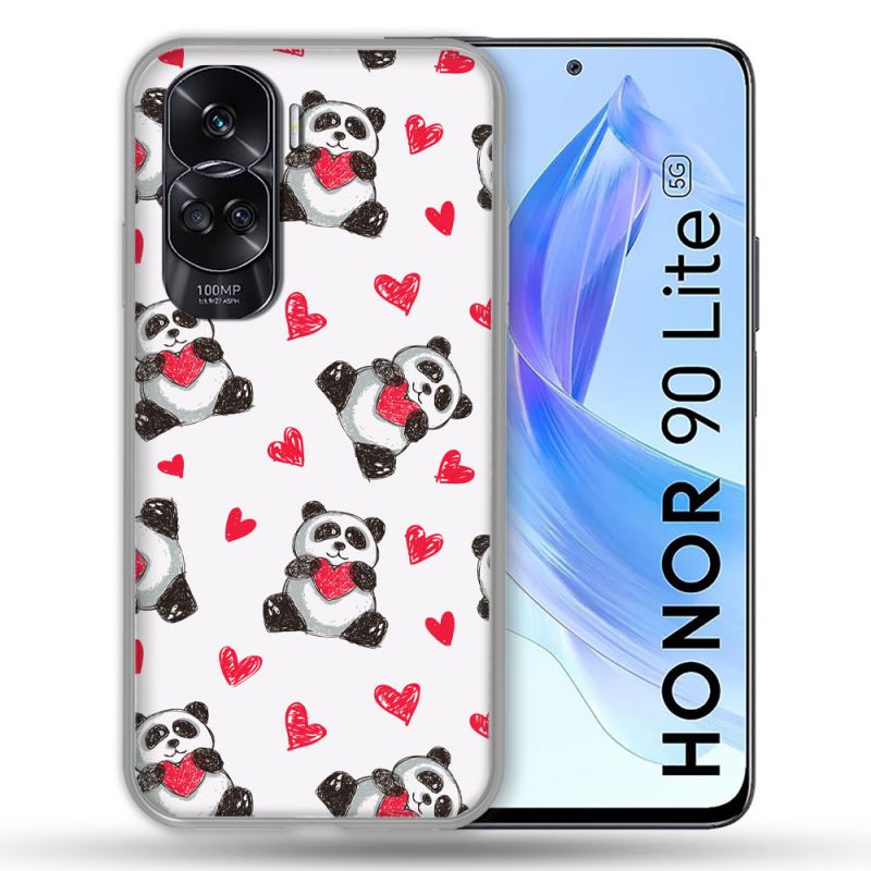 Coque Renforcée Pour Honor 90 Lite 5G Animal Panda Cœur