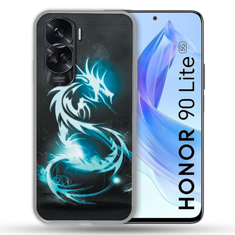 Coque Renforcée Pour Honor 90 Lite 5G Fantastique Dragon Bleu