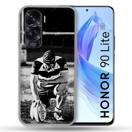 Coque Renforcée Pour Honor 90 Lite 5G Sport Rugby Noir Blanc