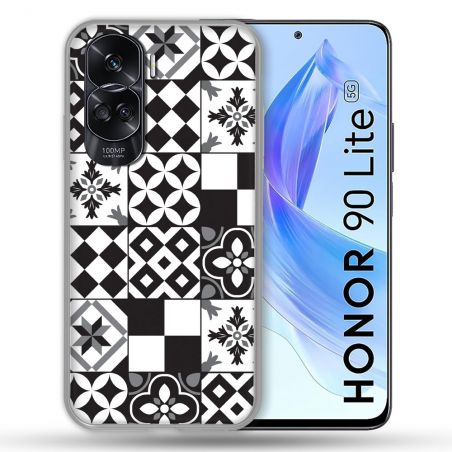 Coque Renforcée Pour Honor 90 Lite 5G Texture Carreau Ciment Noir