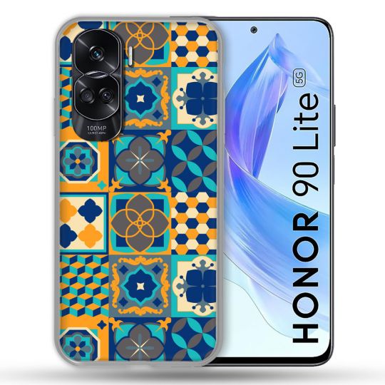 Coque Renforcée Pour Honor 90 Lite 5G Texture Carreau Ciment Orange