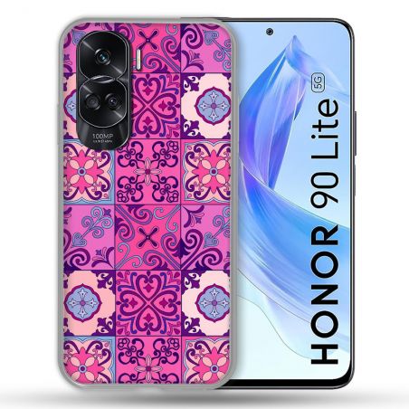 Coque Renforcée Pour Honor 90 Lite 5G Texture Carreau Ciment Violet