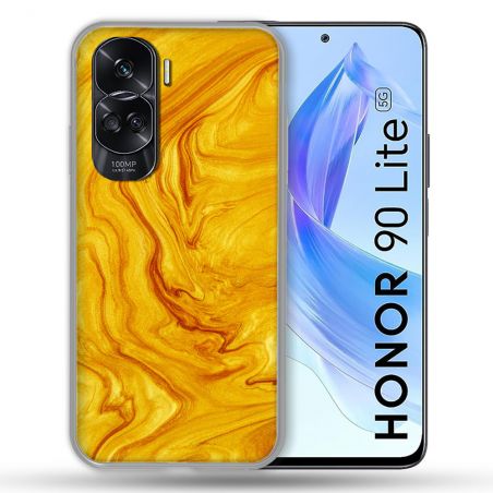 Coque Renforcée Pour Honor 90 Lite 5G Texture Marbre Jaune