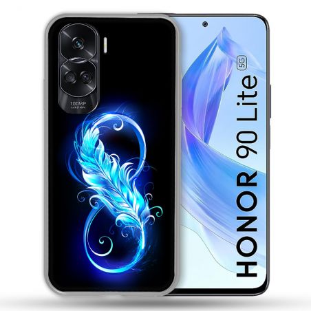Coque Renforcée Pour Honor 90 Lite 5G Texture Plume Infini Bleu
