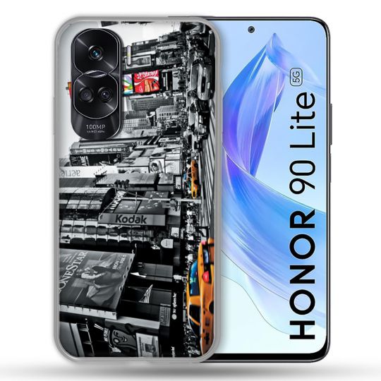 Coque Renforcée Pour Honor 90 Lite 5G Voyage Amerique USA New York Taxi