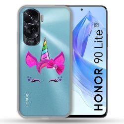 Coque Renforcée Transparente Pour Honor 90 Lite 5G Licorne Paillette