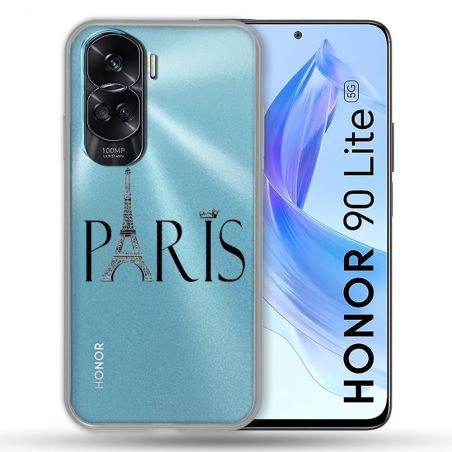 Coque Renforcée Transparente Pour Honor 90 Lite 5G Paris Noir