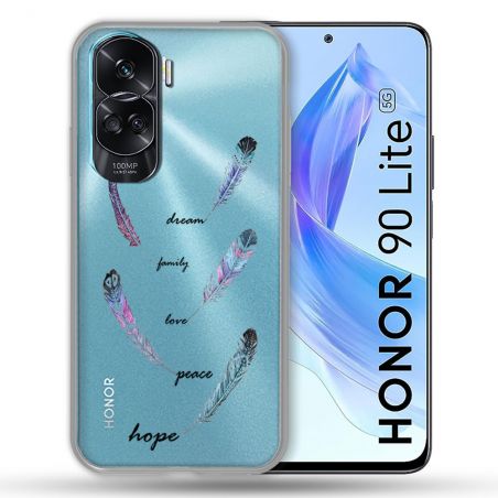 Coque Renforcée Transparente Pour Honor 90 Lite 5G Plume Couleur