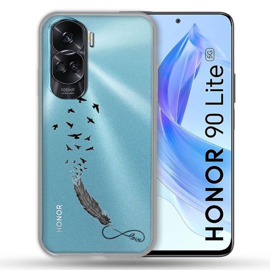 Coque Renforcée Transparente Pour Honor 90 Lite 5G Plume Infini