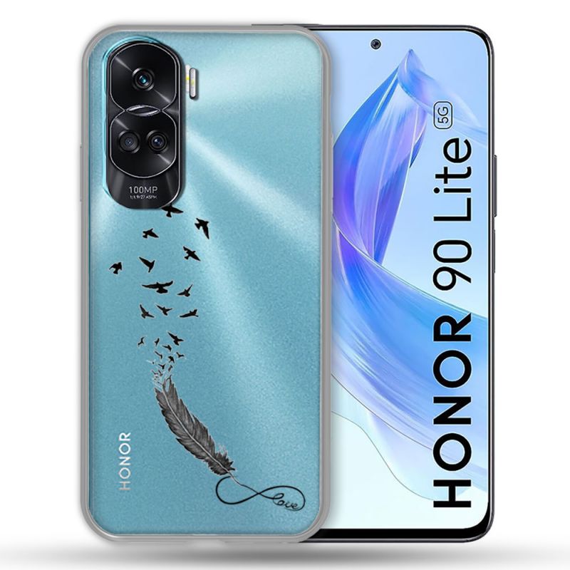 Coque Renforcée Transparente Pour Honor 90 Lite 5G Plume Infini