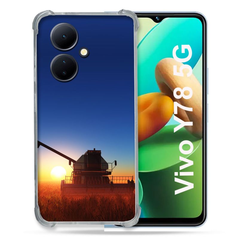 Coque Renforcée Pour Vivo V29 Lite 5G / Y78 5G Agriculture Moissonneuse Soleil