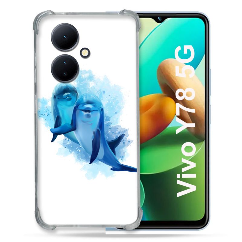 Coque Renforcée Pour Vivo V29 Lite 5G / Y78 5G Animal Dauphin Duo