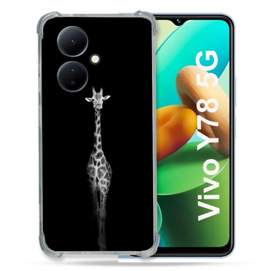 Coque Renforcée Pour Vivo V29 Lite 5G / Y78 5G Animal Girafe Noire