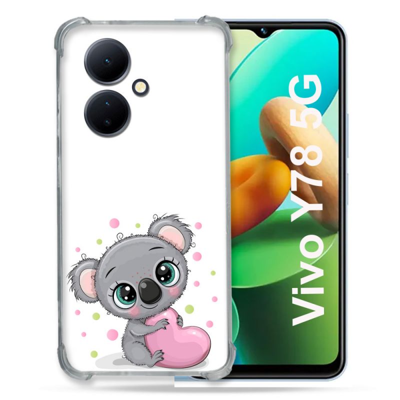 Coque Renforcée Pour Vivo V29 Lite 5G / Y78 5G Animal Koala C?ur