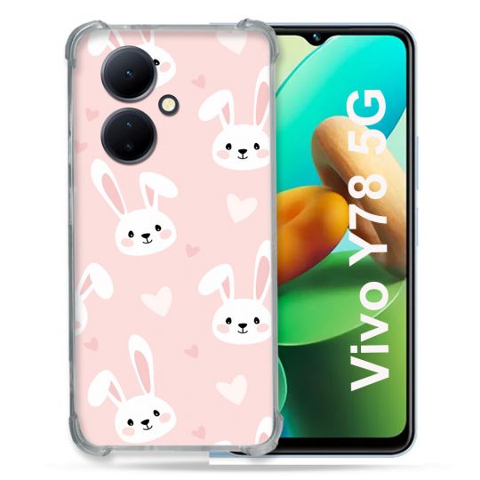 Coque Renforcée Pour Vivo V29 Lite 5G / Y78 5G Animal Lapin Rose