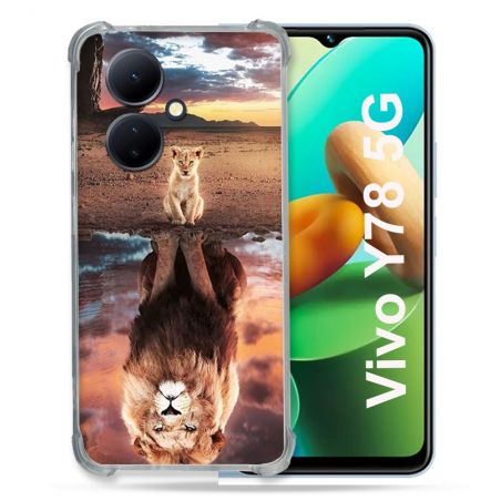 Coque Renforcée Pour Vivo V29 Lite 5G / Y78 5G Animal Lion Reflet