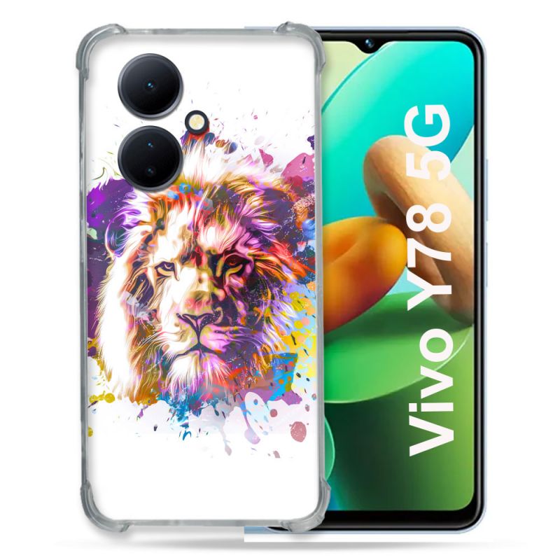 Coque Renforcée Pour Vivo V29 Lite 5G / Y78 5G Animal Lion Tag