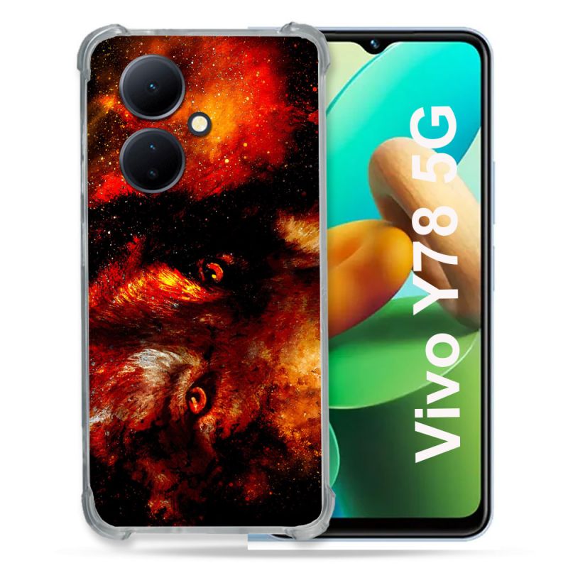 Coque Renforcée Pour Vivo V29 Lite 5G / Y78 5G Animal Loup Espace
