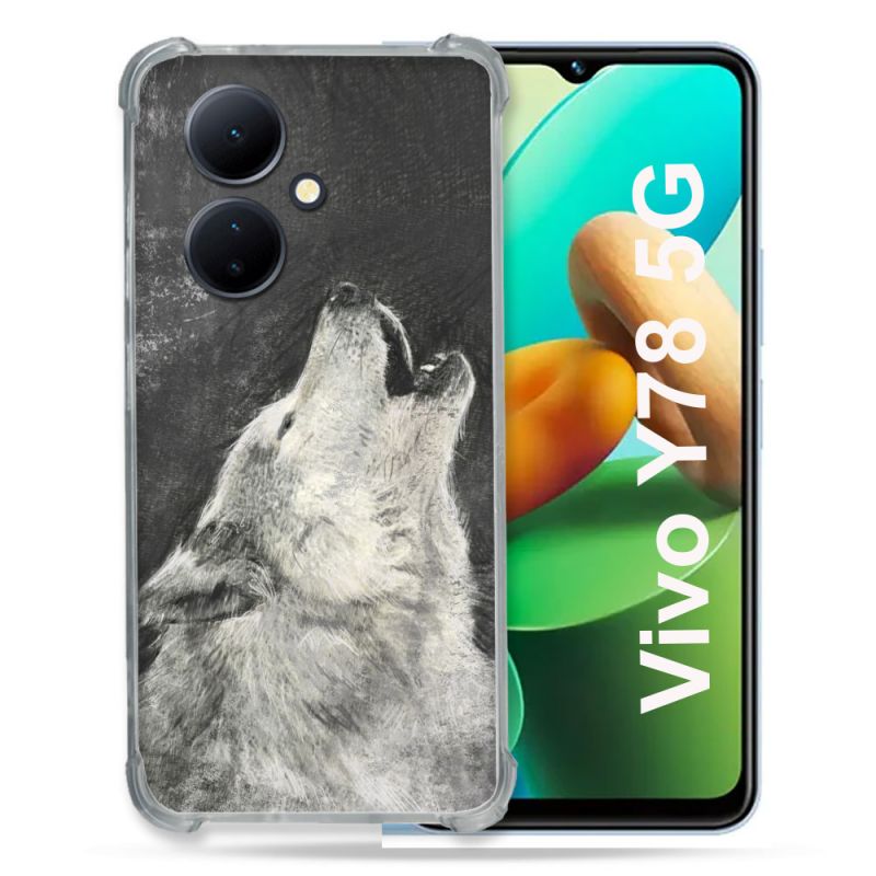 Coque Renforcée Pour Vivo V29 Lite 5G / Y78 5G Animal Loup Hurlement
