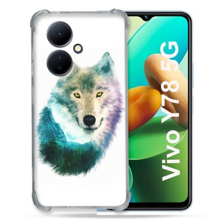 Coque Renforcée Pour Vivo V29 Lite 5G / Y78 5G Animal Loup Montagne