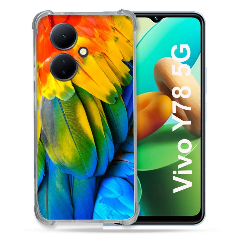 Coque Renforcée Pour Vivo V29 Lite 5G / Y78 5G Animal Perroquet Plume