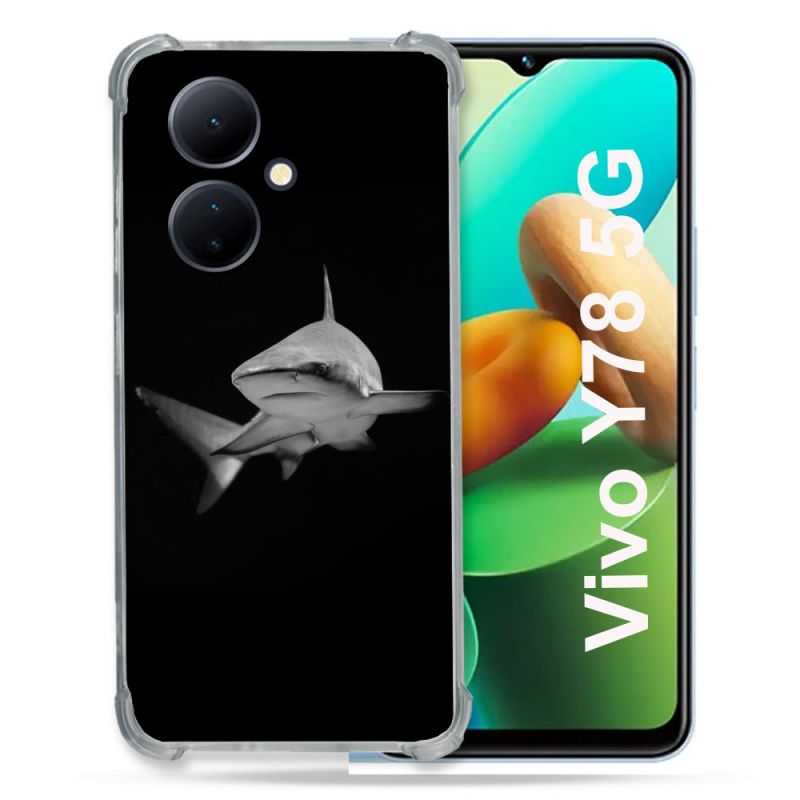 Coque Renforcée Pour Vivo V29 Lite 5G / Y78 5G Animal Requin Sombre