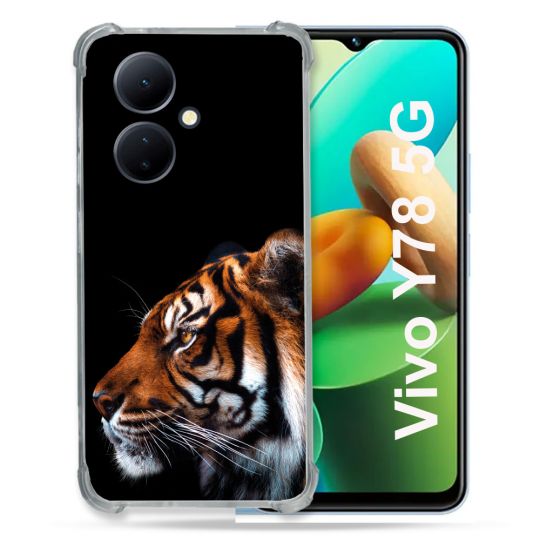 Coque Renforcée Pour Vivo V29 Lite 5G / Y78 5G Animal Tigre Noir