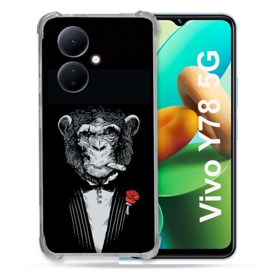 Coque Renforcée Pour Vivo V29 Lite 5G / Y78 5G Decale Singe Mafia