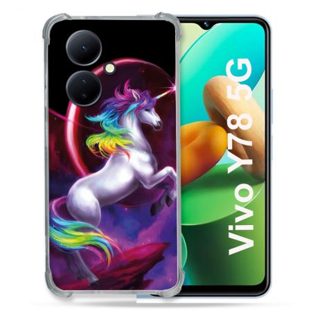 Coque Renforcée Pour Vivo V29 Lite 5G / Y78 5G Fantastique Licorne Arc en ciel