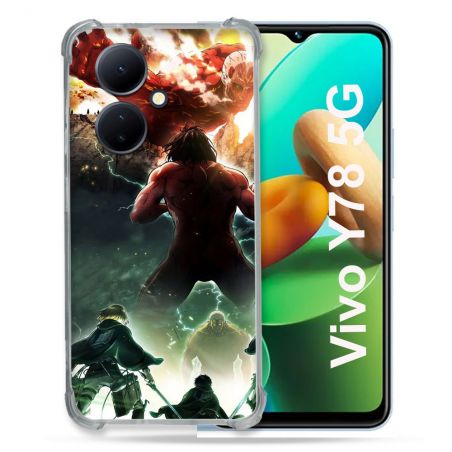 Coque Renforcée Pour Vivo V29 Lite 5G / Y78 5G Manga Attaque Titans Combat