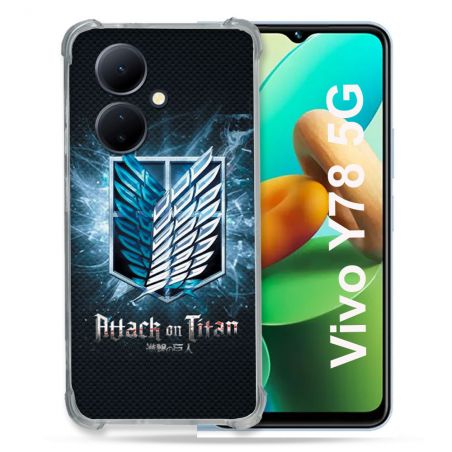 Coque Renforcée Pour Vivo V29 Lite 5G / Y78 5G Manga Attaque Titans Noir