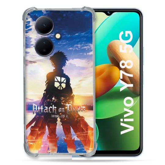 Coque Renforcée Pour Vivo V29 Lite 5G / Y78 5G Manga Attaque Titans Soleil